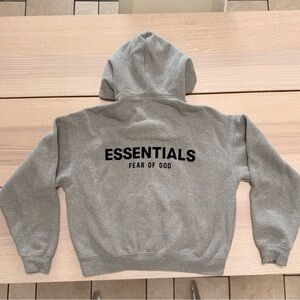 Fear of God Essentials Hoodie Dark Gray Oatmeal Pullover